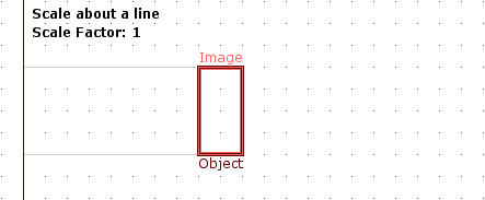 Scale about a line example: Scale factor of one Scale about a line example: Scale factor of one